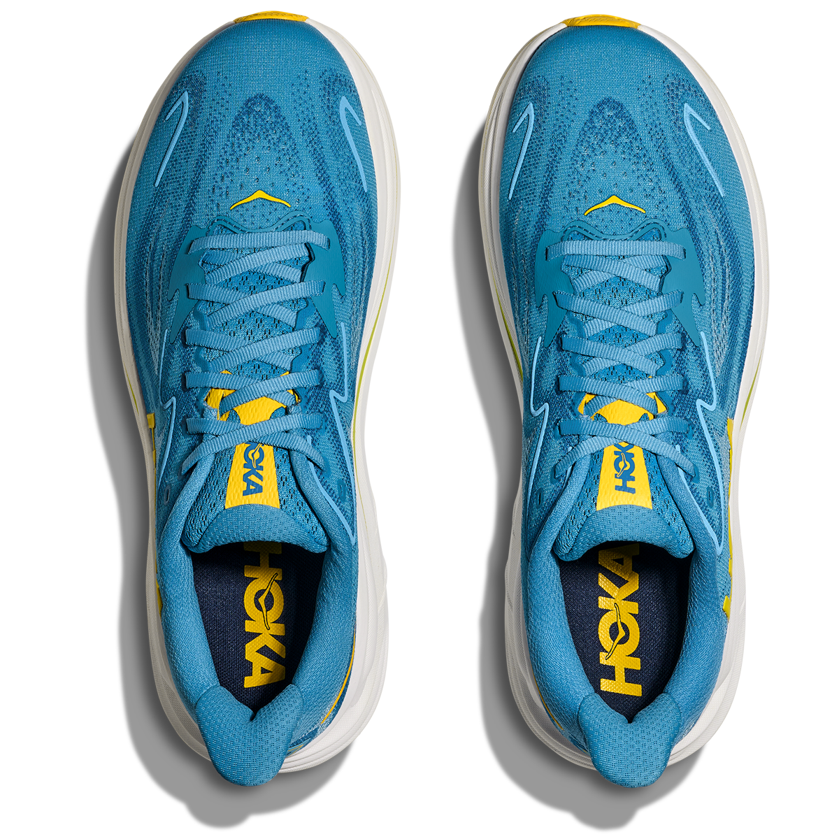 Hoka Clifton 10 Wide Fit Running Shoes - Mens - Alpine Blue/Foggy Night