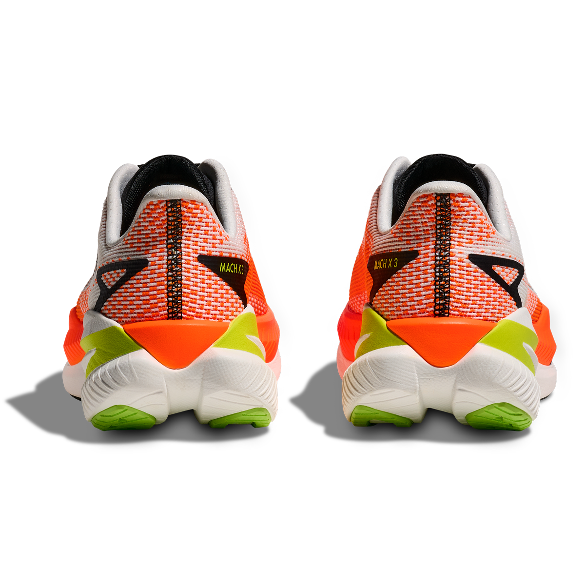 Hoka Mach X 3 Running Shoes - Mens - White/Neon Tangerine