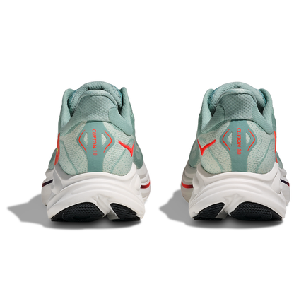 Hoka Clifton 10 Running Shoes - Mens - Sage/Neon Flame